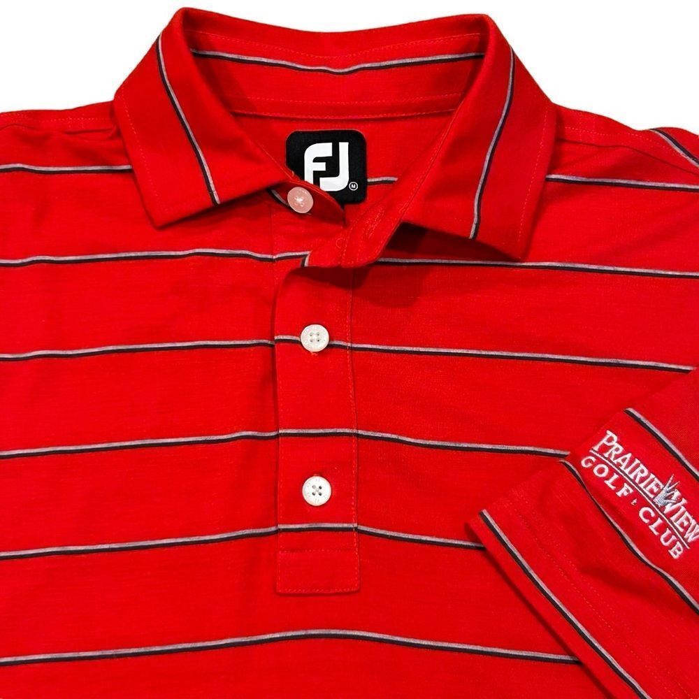 FootJoy Prairie View Golf Club Red Polo Golf Shirt M